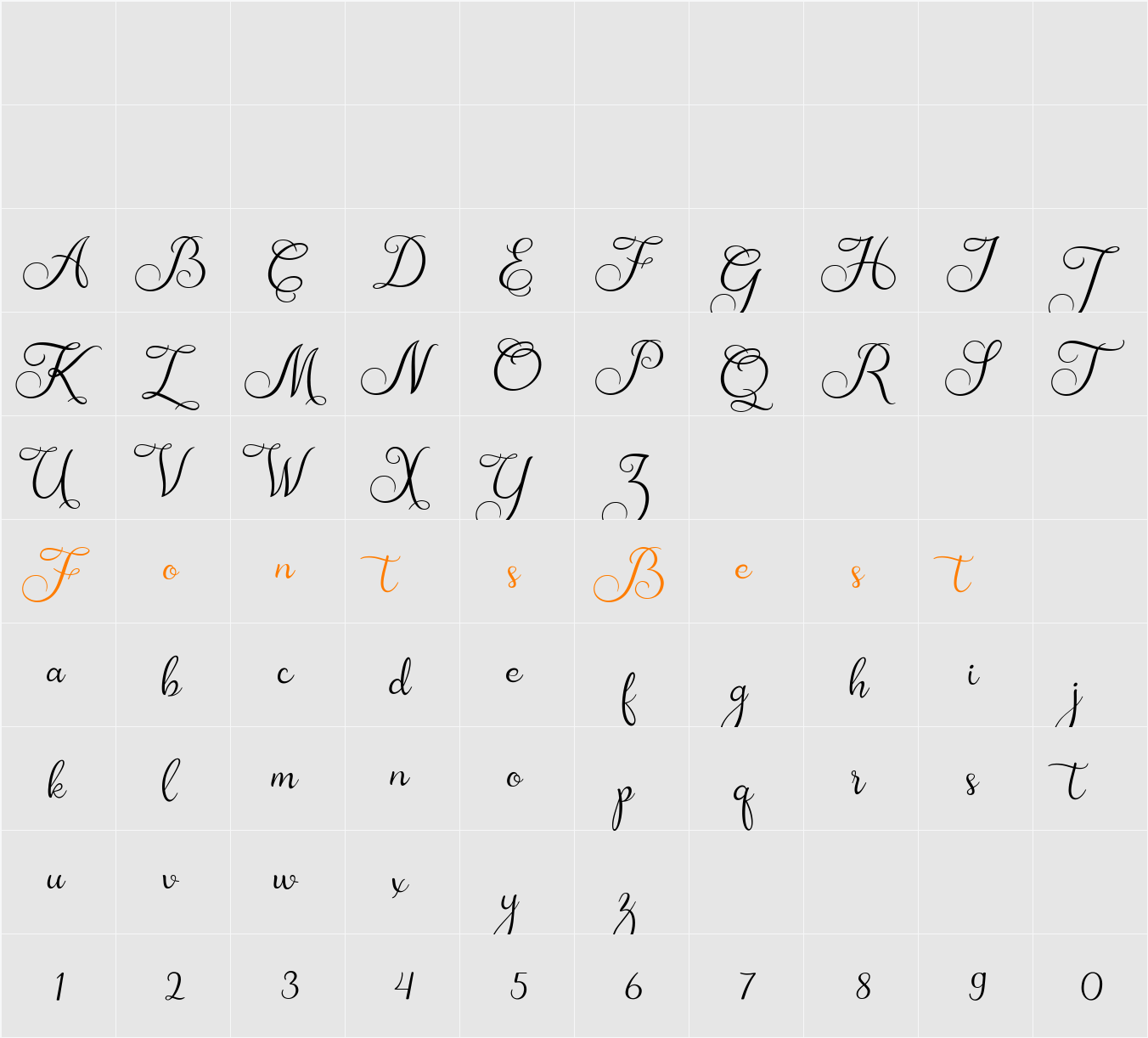 Amanah Script Character Map