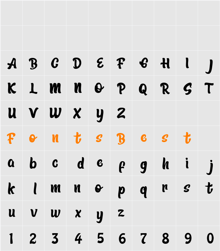 BARIKA Character Map