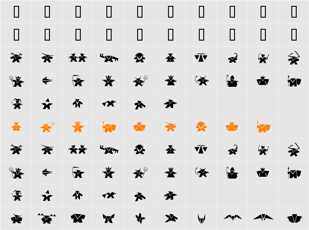Damgram Character Map