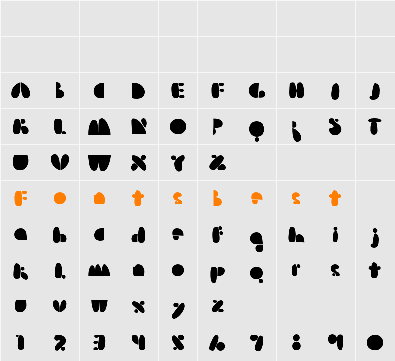 Arsenale Blue Character Map