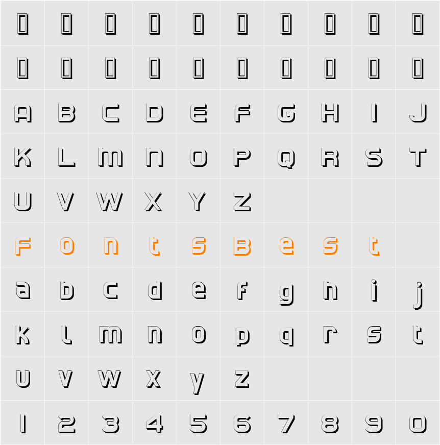 CAT North Shadow Character Map