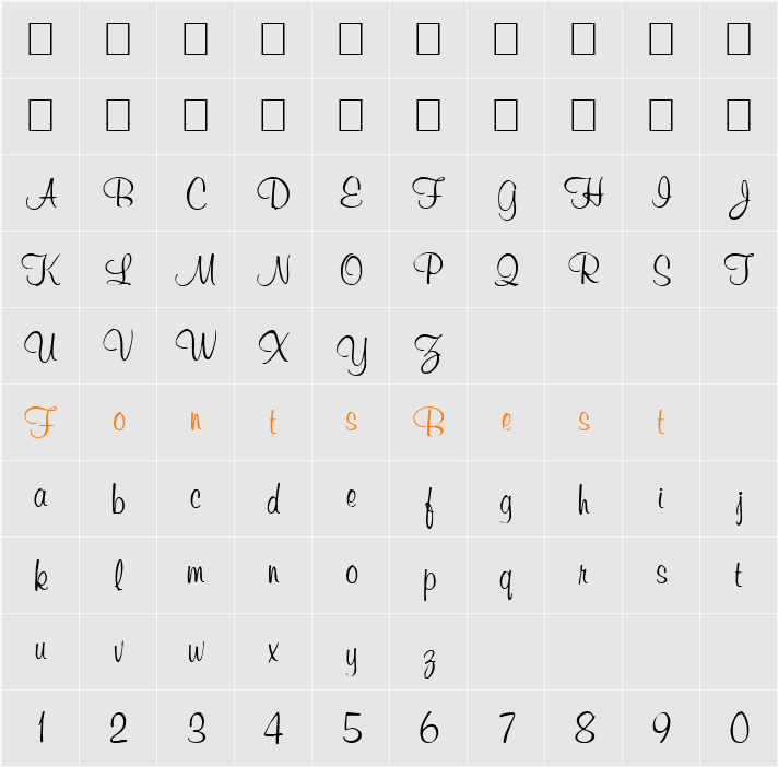 Balsam Character Map