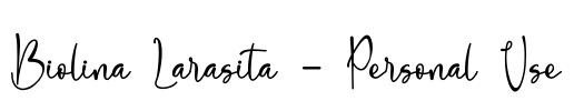 Biolina Larasita - Personal Use Font Image