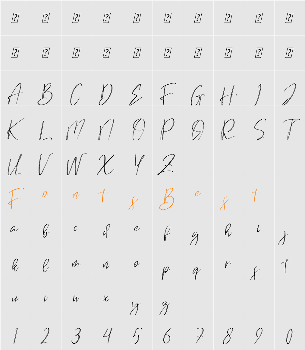 Brilliant Signature Character Map