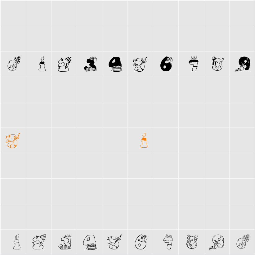 BirthdayDigits Character Map