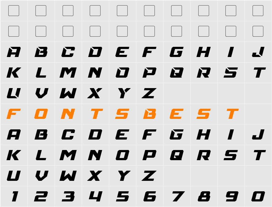 Mechfire Character Map