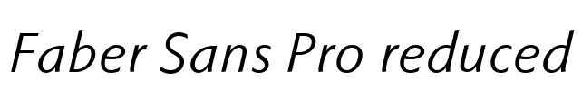 Faber Sans Pro reduced