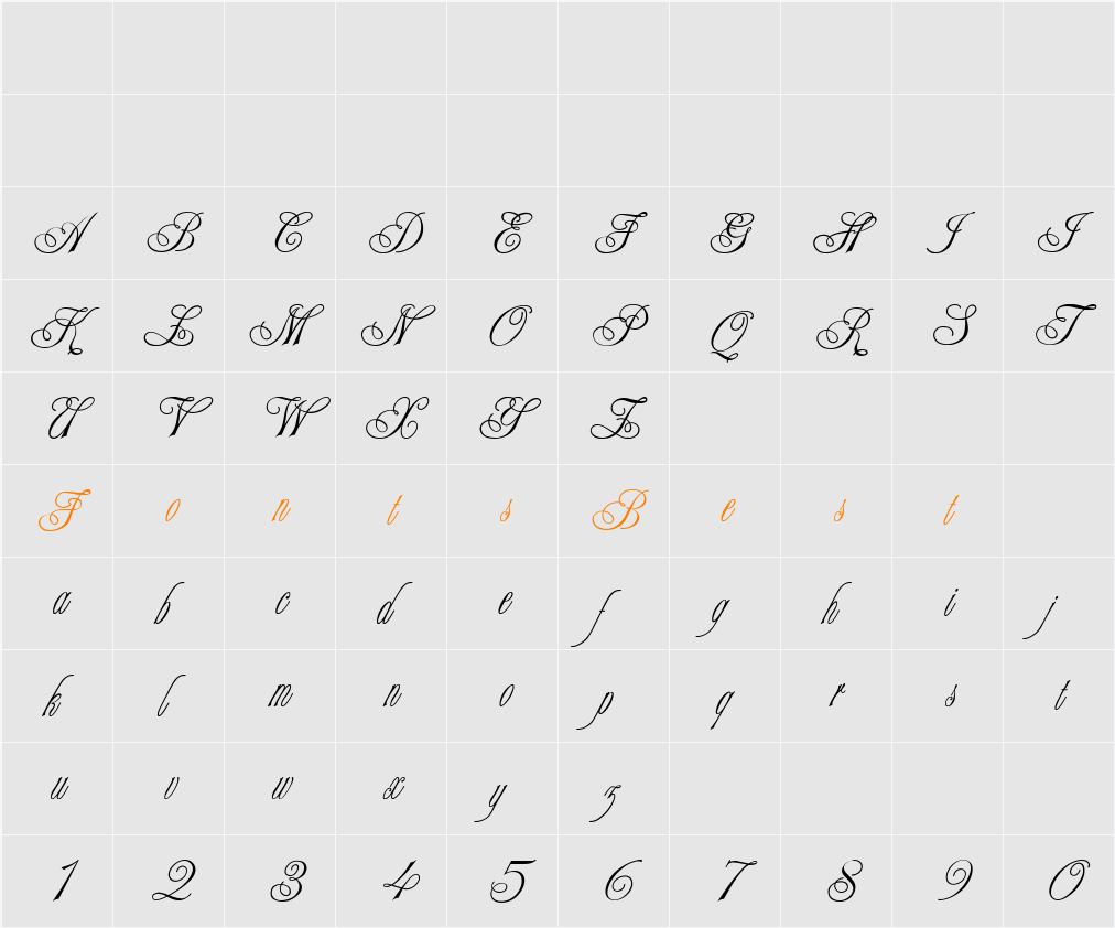 Champagne Cyrillic Character Map