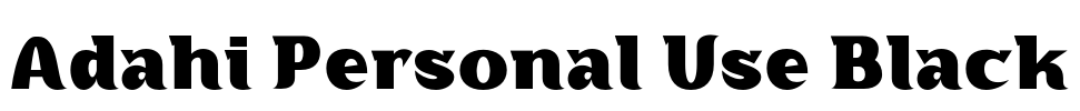 Adahi Personal Use Black Font Image