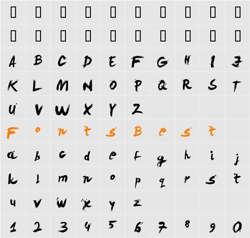 Brush Character Map