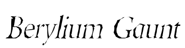 Berylium Gaunt Font Image