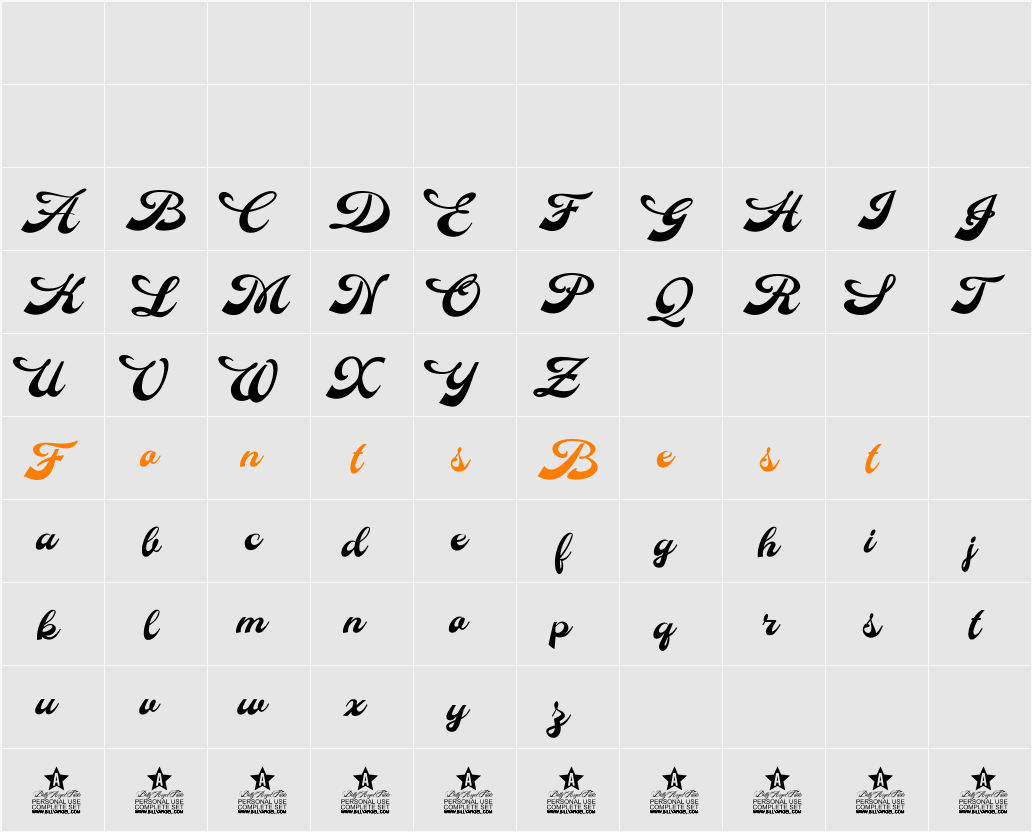 Anette Personal Use Character Map