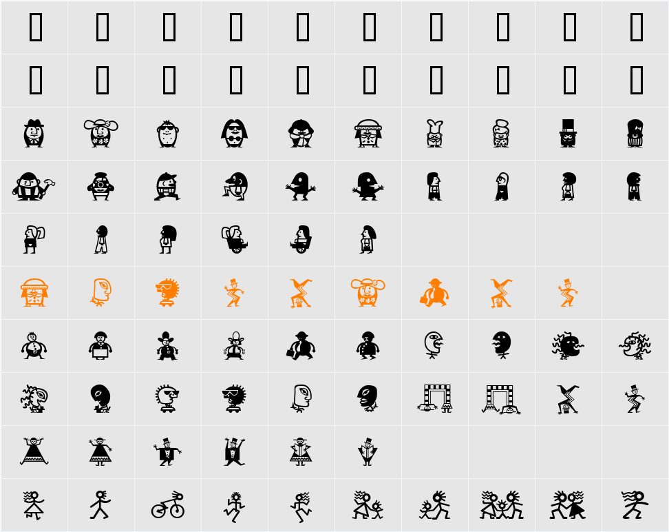 Mini Pics Character Map