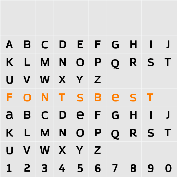 Azoft Sans Character Map