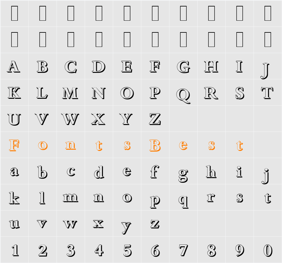BambergShadow Character Map