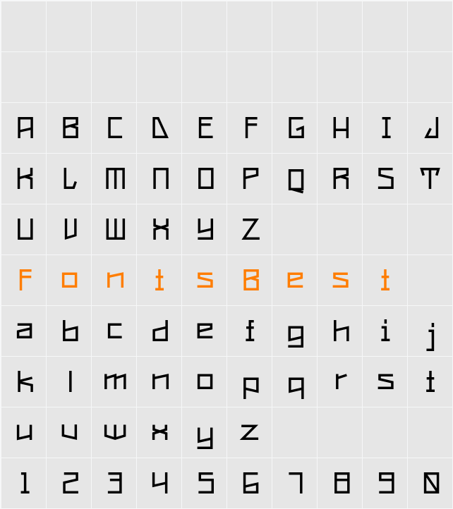 Constructa Character Map