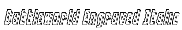 Battleworld Engraved Italic Font Image