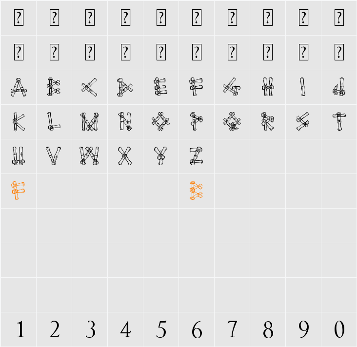 Bamboo de Saipan Character Map