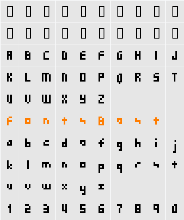GoodfonT.NET XS03 Character Map
