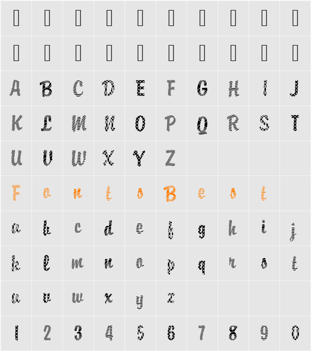 DTCBrodyM18 Character Map