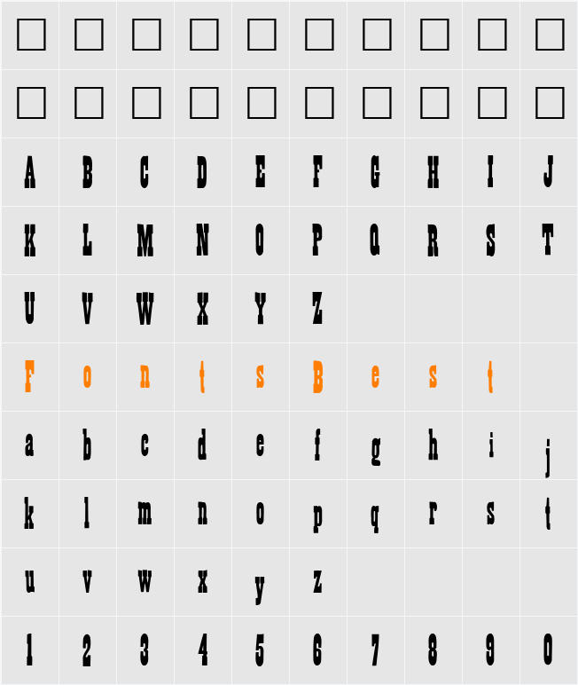 Billy ttnorm Character Map
