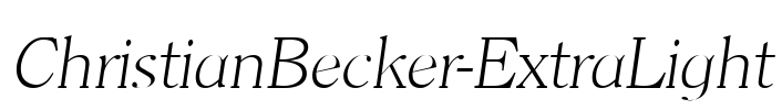 ChristianBecker-ExtraLight Font Image