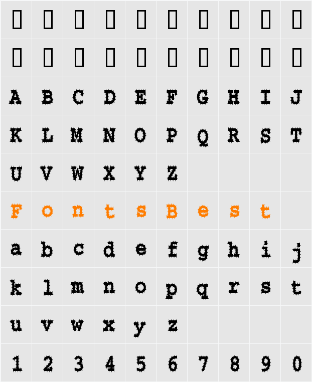 Chisel-Spiked-Condensed Character Map