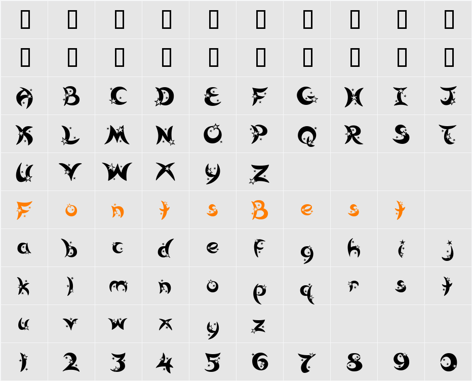 Moonstar Character Map