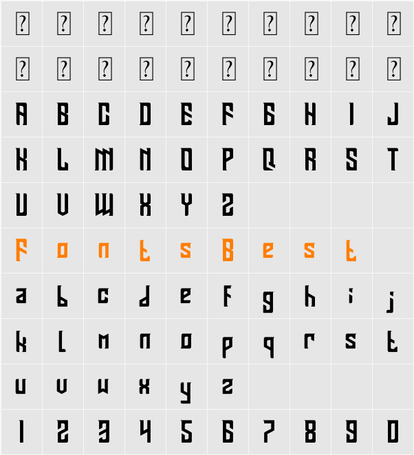 BASTERU Character Map