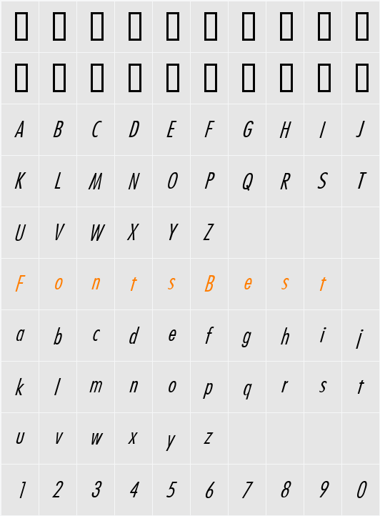 DSE PiSit Character Map