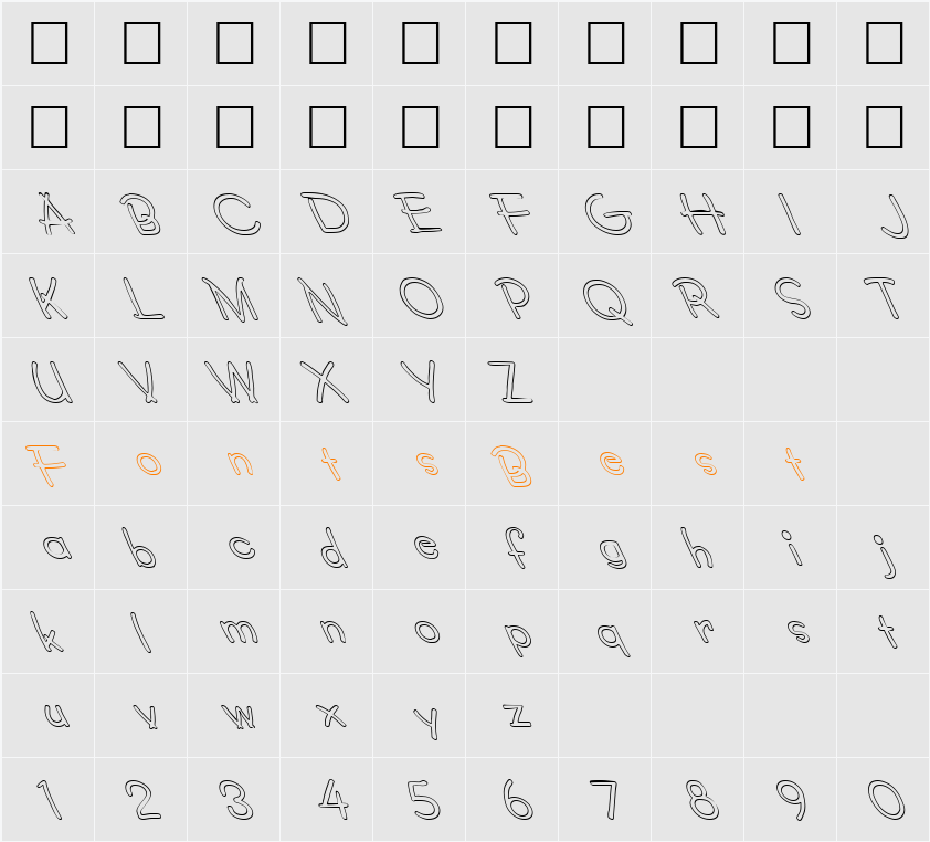 FZ JAZZY 34 HOLLOW LEFTY Character Map