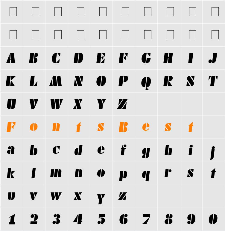 Cado Display SSi Character Map
