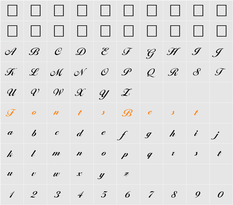 Ballantines Character Map