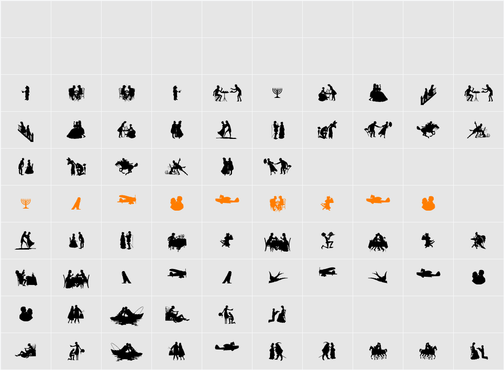 Mixed Silhouettes Free Character Map