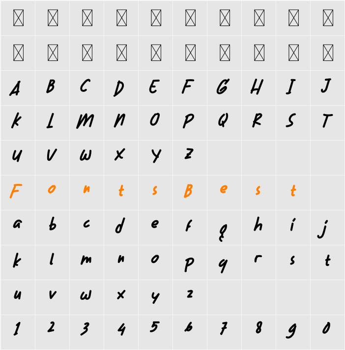 Bunny Character Map