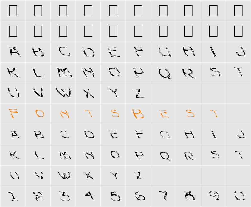 FZ WARPED 23 LEFTY Character Map