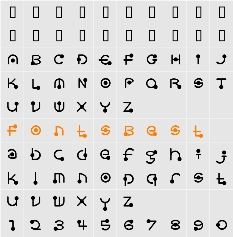 CrazeKATEF Character Map