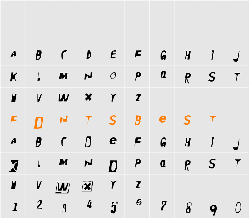 Moore899 Character Map