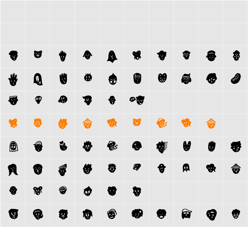 Binarung Character Map