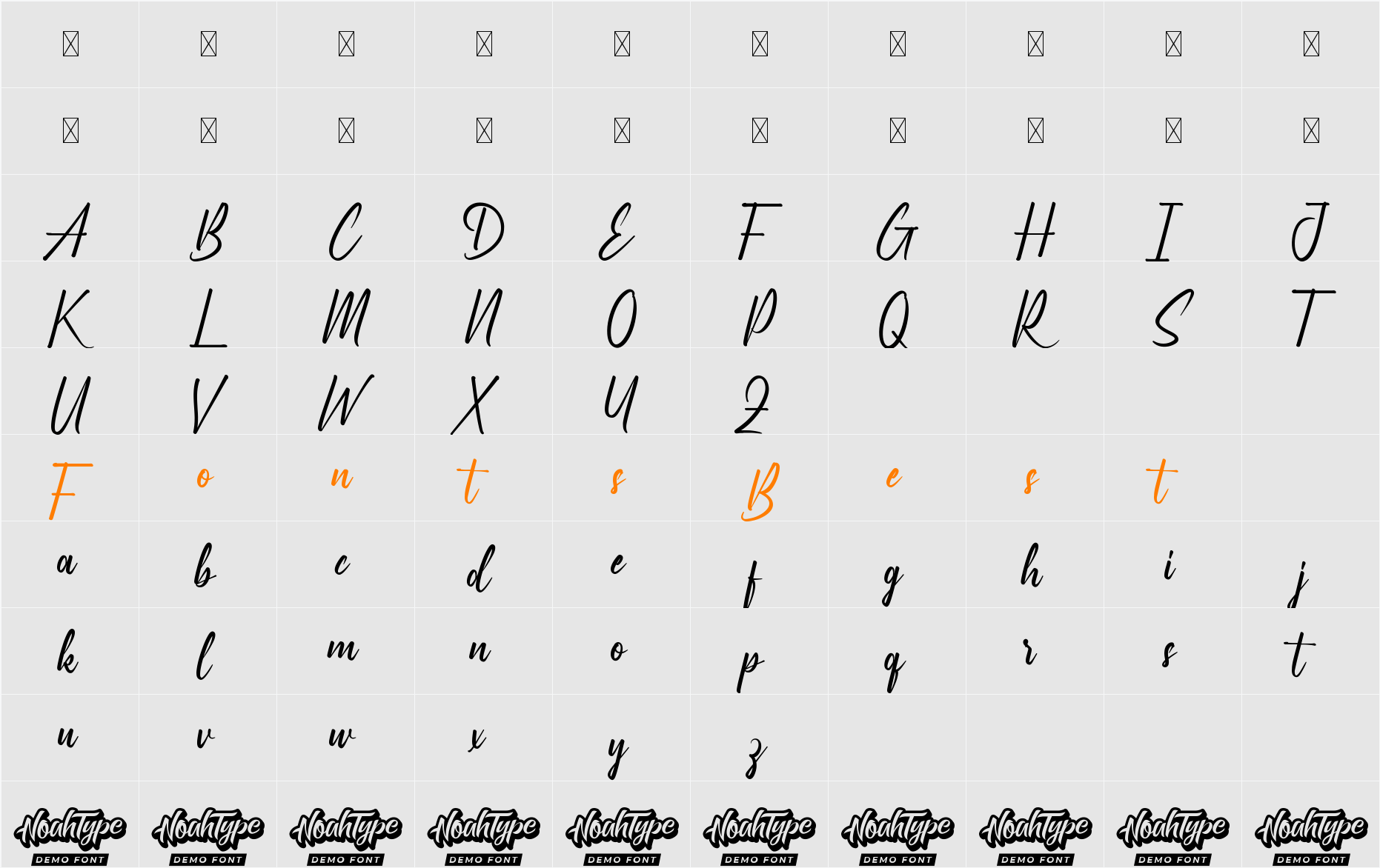 Ackworth Demo Character Map