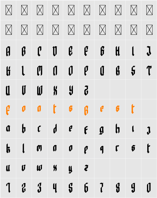 Bewear Character Map