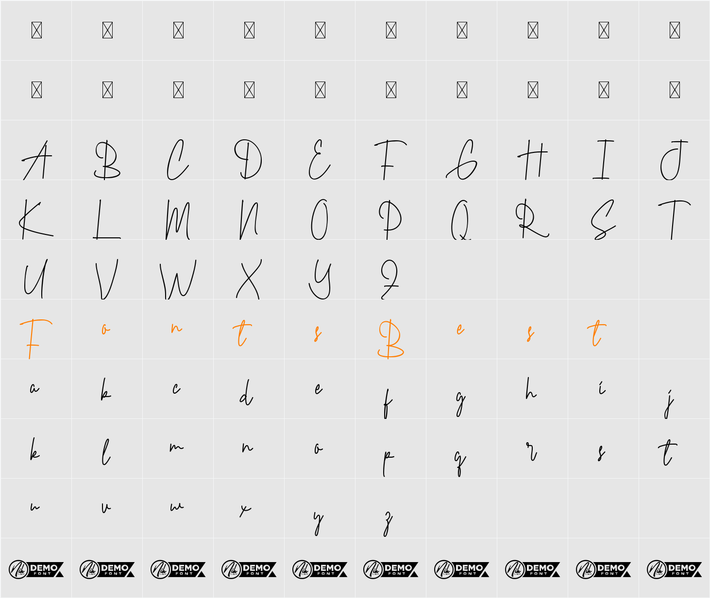 Big Spring Demo Character Map