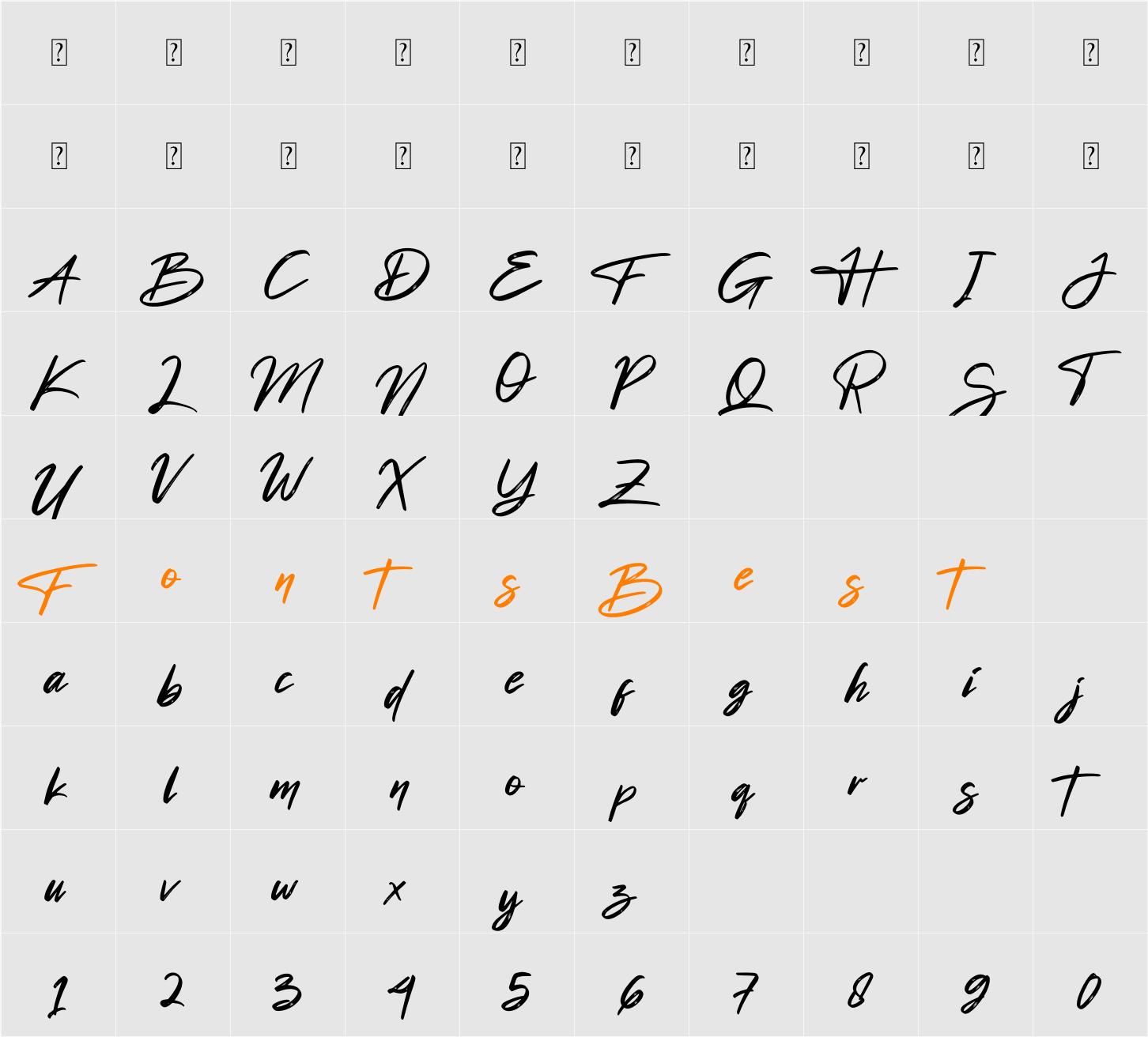Beratone Emadre Character Map