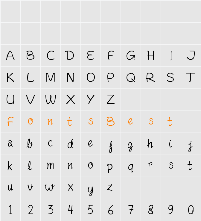 Fineliner Script Character Map