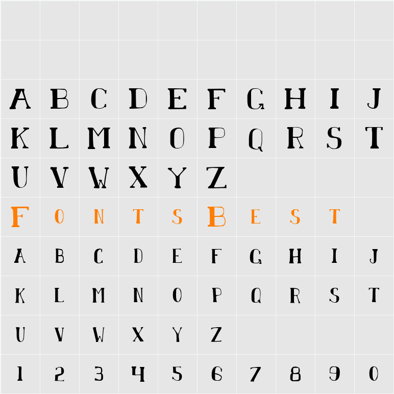 Chardin Doihle Condensed Character Map