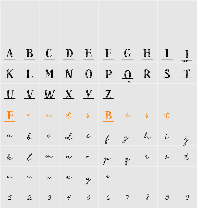 Be My Monogram Character Map