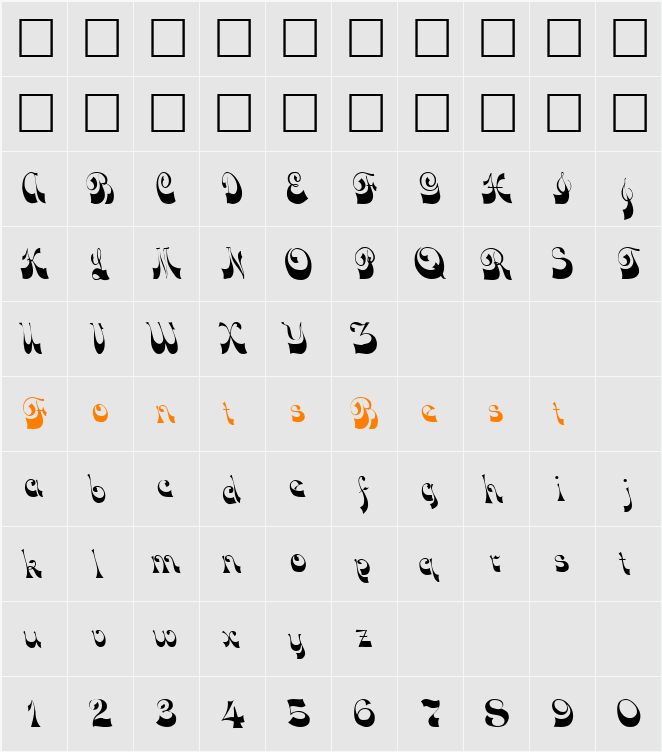 DOMINIC Character Map