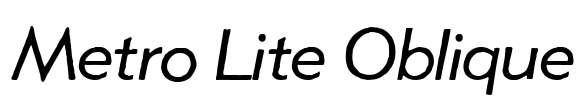 Metro Lite Oblique