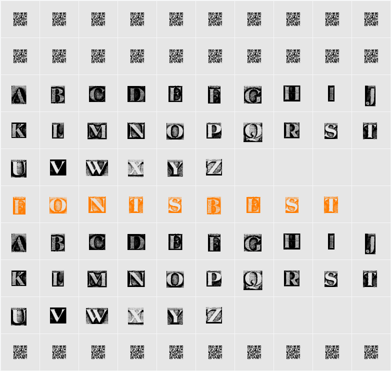 MetalBlockSerif Character Map