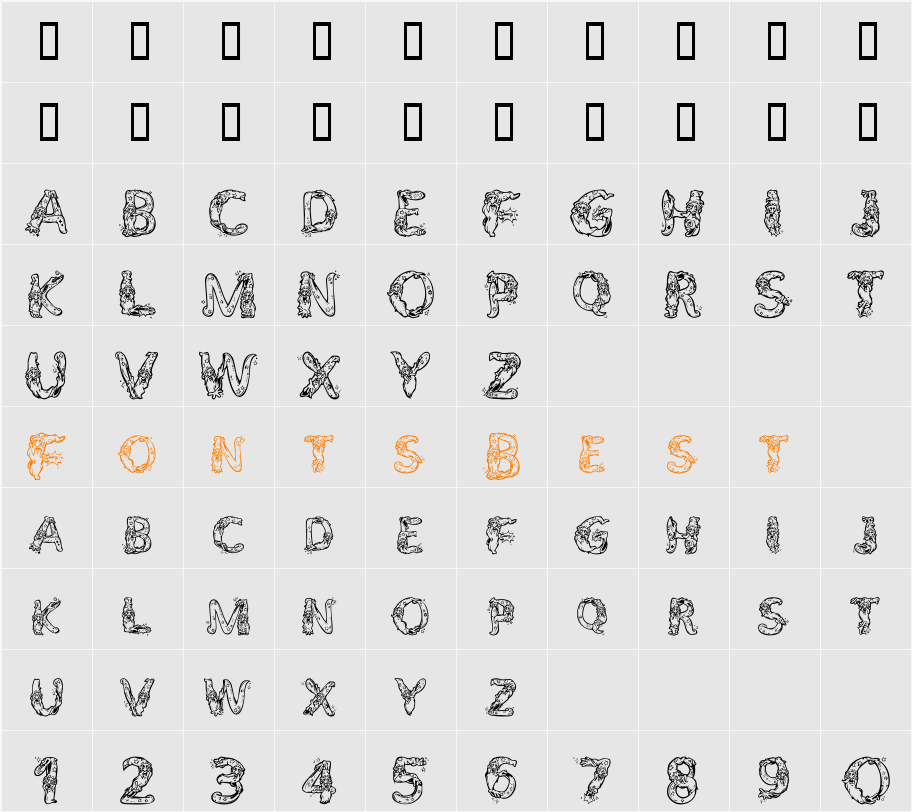 AlphaWizard Character Map